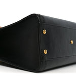 Calfskin Small Diana Tote Bag Black Yellow Fluo