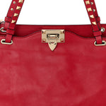 Vitello Medium Rockstud Tote Rosso Valentino