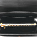 Satinated Calfskin Mini 16 Top Handle Bag Black