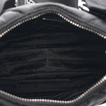 Re-Nylon Triangle Padded Patchwork Shoulder Bag Black