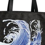 Triomphe Canvas Calfskin Wave Print Museum Bag Black