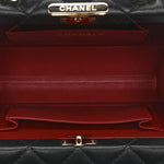 Lambskin Quilted Small CC Top Handle Box Bag Black