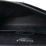 Patent Quilted Medium Double Flap Black