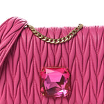 Nappa Matelasse Crystal Wallet On Chain  Fuxia