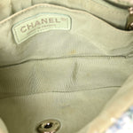 Tweed Quilted Mini Rectangular Flap Light Green Silver White