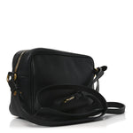Glace Calfskin Embossed Logo Crossbody Black