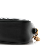 Calfskin Matelasse Small GG Marmont Chain Shoulder Bag Black
