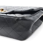 Lambskin Quilted Mini Rectangular Flap Black