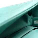Caviar Chevron Quilted Small Boy Flap  Green