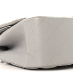 Caviar Quilted Jumbo Double Flap Grey