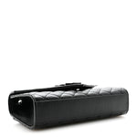 Grain De Poudre Textured Mixed Matelasse Triquilt Small Monogram Monochrome Satchel Black