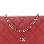 Caviar Quilted Wallet on Chain WOC Red