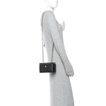 Caviar Quilted Small Vanity Case With Chain Black