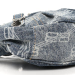 Bleached Denim BB Monogram Le Cagole Shoulder Bag XS Blue