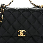 Caviar Quilted Coco First Flap Black