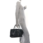 Calfskin Cerf Shopper Tote Black