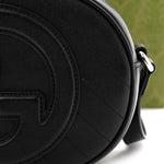 Sakai Be Green Calfskin Diagonal Stitched Mini Blondie Shoulder Bag Black