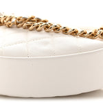 Shiny Caviar Quilted Bow Pouch Hobo White