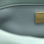 Lambskin Quilted Mini Chain Rows Flap  Green