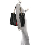 Calfskin Large Rajah Chain Tote Black