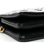 Lambskin Embossed Monogram Pochette Coussin Black