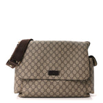 GG Plus Monogram Messenger Diaper Bag Dark Brown