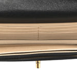 Shiny Lambskin Quilted Dynasty Wallet On Chain WOC Black