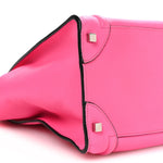 Drummed Calfskin Mini Luggage Fluo Pink