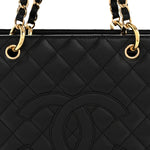 Caviar Quilted Grand Shopping Tote GST Black