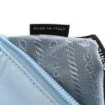 Re-Nylon Vela Saffiano Mini Pochette Bag Celeste