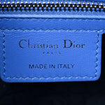 Lambskin Cannage Medium Lady Dior Blue Persan