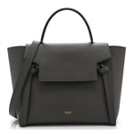 Baby Grained Calfskin Micro Belt Bag Grey