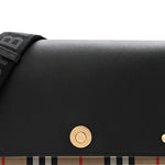 Grainy Calfskin Vintage Check Note Crossbody Bag Black