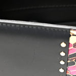 Calfskin Karung Studded Serpenti Forever Shoulder Bag Black Pink Multicolor