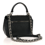 Calfskin Stitched Small Ring My Bag Flap Crossbody Bag Black
