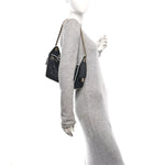 Braided Raffia Calfskin Quilted Mini Chanel 25 Handbag Black White