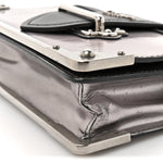 Metallic Vitello Saffiano Cahier Bag Silver Black