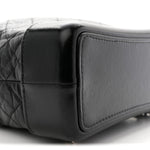 Aged Calfskin Quilted Small Gabrielle Backpack Black