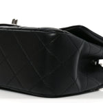 Lambskin Quilted Mini Rectangular Flap Black