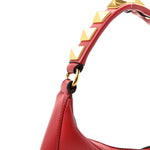 Calfskin Stud Sign Zip Hobo Rosso Valentino