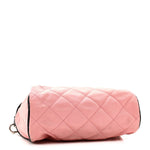 Tessuto Nylon Saffiano Impunturato Quilted Barrel Pochette Pink Black
