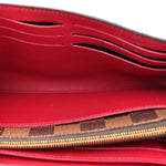 Damier Ebene Croisette Chain Wallet Scarlet