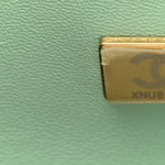 Caviar Quilted Small Double Flap Light Green