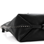 Grained Calfskin Rockstud Travel Tote Bag Black