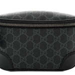 GG Supreme Monogram Emblem Calfskin Small Belt Bag Black Grey