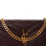 Grain De Poudre Matelasse Chevron Monogram Chain Wallet Rouge Legion