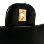 Lambskin Quilted Jumbo Double Flap Black