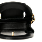 Shiny Aged Calfskin Quilted Mini Nano Kelly Shopper Black
