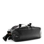 Crinkled Calfskin Small Grand Tour Bowling Bag Black