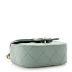 Caviar Quilted Mini Clutch With Chain Light Green
